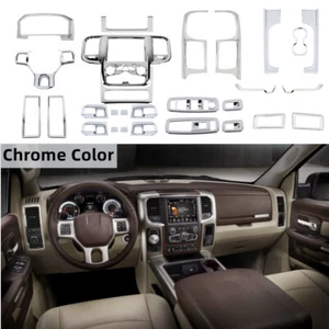 24X For Dodge Ram 1500 2012-17 Interior Decor Accessories Cover Trim Kit Chrome - Picture 1 of 14