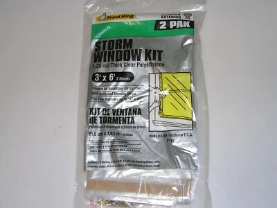 Frost King P712H Clear Polyethylene Window Kit , 3' x 6' x 1.25 Mil, 2 Pack - Image 1 of 2