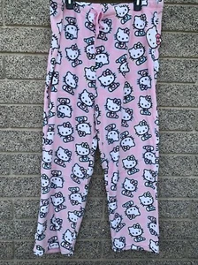 Authentic Hello Kitty Pink Pastel Bow Soft Pajama Pants Juniors XL New W/tag - Picture 1 of 12