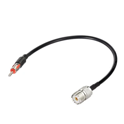 UHF SO239 Female to DIN Car radio AM/FM CD/DVD Aerial antenna RG58 Adapter Cable - Image 1 of 4