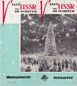 1960s Intourist Visit The U.S.S.R. In Winter Brochure Russia Soviet Leningrad - Picture 1 of 2