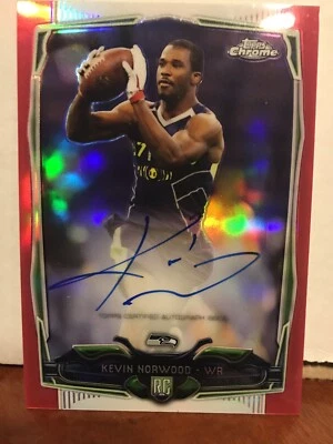Kevin Norwood 2014 Topps Chrome Pink Refractor Rookie Auto /75 Alabama  - Image 1 of 2
