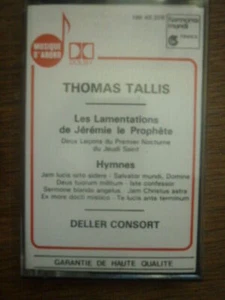 Tallis: The Lamentations Of Jeremiah - Deller Consort / Harmonia Mundi Cassette - Picture 1 of 1