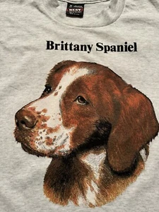 Vintage: NOS Brittany Spaniel Dog Medium Ash Single Stitch T-Shirt. USA. - Picture 1 of 8