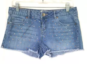 Pantalones cortos Aeropostale frente plano para mujer talla 9/10 cuentas de cobre dobladillo desgastado - Imagen 1 de 13