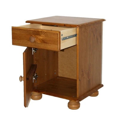 Comodino 44x58x38 cm MONUNA pino massello ambra laccato comodino - Immagine 1 di 4