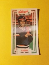 RARE VINTAGE HOF ROD CAREW #1 CALIFORNIA ANGELS * 1983 KELLOGG'S 3-D SUPER STARS