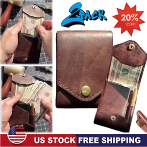 Multifunctional Compact Wallet,Handmade Leather Wallet for Men,Small Slim Thin - Picture 1 of 14