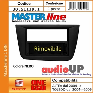 Radio Máscara 1din Seat Altea De 2004 IN Poi. Adaptador Color Negro - Imagen 1 de 2