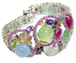 Magical Power authentic Multigem .925 Sterling Silver handmade Bracelet - Picture 1 of 4
