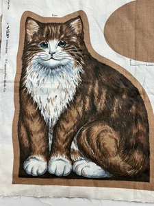 Cranston Print Works Cut-out Cats Cut-and-Sew Cotton Fabric Panel 2 Cats - Picture 1 of 8