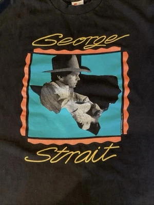 VTG George Strait Chill Of An Early Fall Concert Tour Band Shirt 1991 Rare Sz XL - Image 1 of 4