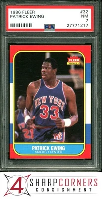 Fleer #32 Patrick Ewing 1986 radiocontrol Knicks Hof PSA 7 Foto 1 de 3