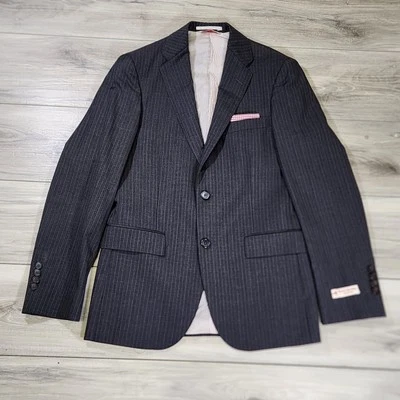Chaqueta Traje Brooks Brothers Para Hombre 36 Corta Negra Rayas Nueva Foto 1 de 4