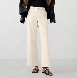 Banana Republic Pants Women's 10 Mid-Rise Straight Carpenter Jeans Ecru Cream - Picture 1 of 11