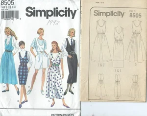 S 8505 sewing pattern JUMPER Full + Slim or Split SKIRT 2 lengths sew sizes 6~12 - Picture 1 of 1