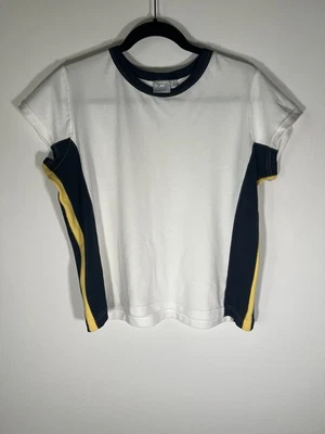 Camisa Tenis Vintage Años 90 COLA Blanca Rayas Laterales L Tenniscore Preppy Golf Foto 1 de 4