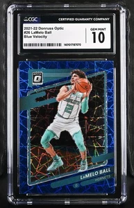 2021-22 Donruss Optic LaMelo Ball Blue Velocity #26 CGC 10 Charlotte Hornets - Picture 1 of 2