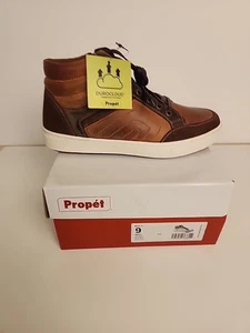 Propet Kenton High Top Mens Brown Sneakers Casual Shoes MCA005LBR Sz 9 W - Picture 1 of 9