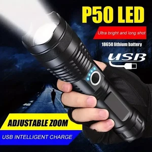 Extrem Hell Taschenlampe 99000000LM Taktische Polizei Aufladbar LED Fackel AKKU - Bild 1 von 11