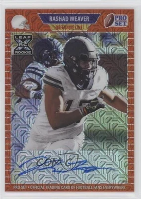 2021 Leaf Pro Set Metal 1989 Orange Mojo /5 Rashad Weaver #PA-RW1 Rookie Auto RC - Image 1 of 2