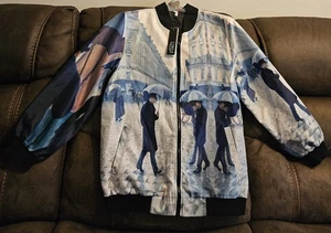 Lindi Giacca Bomber Donna Zip Parigi Street-Rainy Day Gustave Caillibotte M Nuova - Foto 1 di 19