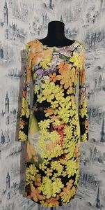 Luisa Cerano Kleid Gr. M UK 14 US 10 bunt hell Blumen Langarm Etuikleid  - Bild 1 von 11