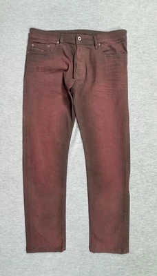 Jeans Diesel Tepphar Slim Zanahoria Para Hombres 34 (34x28) Rojo Elástico Botón Mosca Denim Foto 1 de 4