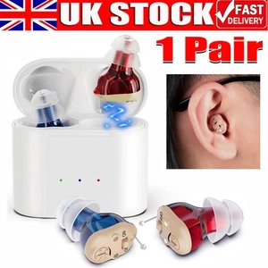 Rechargeable Digital Hearing Aids In-Ear Invisible Sound Voice Amplifier - Picture 1 of 32