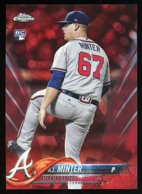 AJ Minter 2018 Topps Chrome Sapphire Edition #514 RED Refractor #/10 Rookie RC - Image 1 of 2