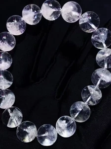 Natürliche seltene weiße Phantom Quarz Kristall Runde Perlen Armband 11 mm - Bild 1 von 6