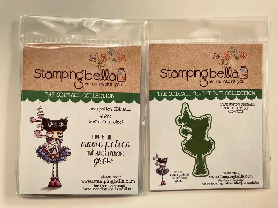 Stamping Bella Cling Rubber Stamp and Die ODDBALL Love Potion set eb773 - Image 1 of 1