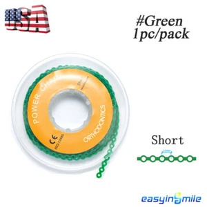 Tooth Orthodontic Elastic Brace Rubber Ligature Tie Power Chain Green Short Type - Picture 1 of 6