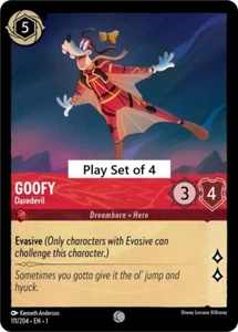 Goofy - Daredevil 111/204.⭕Play set of 4⭕Lorcana The First Chapter - Picture 1 of 1