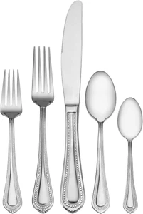 , Regent Bead Flatware Service for 12, 65 Piece Set, 18/10 Stainless Steel, Silv - Picture 1 of 11