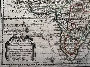 Africa 1719 Chiquet decorative cartouche small map w/ old hand coloring - Picture 1 of 8