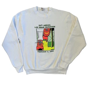 Vintage '90 LV Las Vegas Marathon Rundhalsausschnitt Pullover Herren Large weiß 24th Annual - Bild 1 von 7