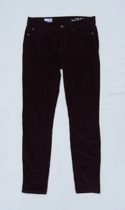 GAP Women’s Burgandy Stretch Velvet Needlecord Cords Legging Jeans size 26 2 - Picture 1 of 4