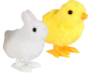 Juguetes de cuerda de 3" Easter Fuzzy Hopping Bunny and Chick - Imagen 1 de 3