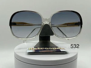 Vintage Oversize Sunglasses | NOS | Grey Fade Lens | Grey/Clear Frame 70s-80s - Picture 1 of 10