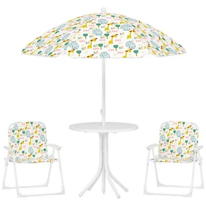 Kids Picnic Table & Chair Set Outdoor Activity Table for Toddlers with Umbrella - Picture 1 of 11