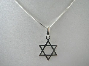 Klassische Sterling Silber Davidstern Halskette für Jungen und Mädchen - Bild 1 von 2