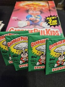 Vintage Garbage Pail Kids Series 3 Stickers w/gum FactorySealed 1986 TOPPS 5 Per
