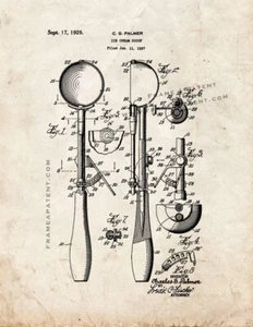 Ice Cream Scoop Patent Print Old Look - Picture 1 of 3