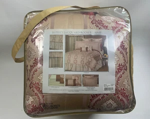 Jacquard Braided Trim - "16 PIECE SET" - Burgundy & "Revere" Gold - QUEEN - NEW - Picture 1 of 8