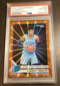 Ja Morant 2019-20 Panini Donruss Orange Laser RC Graded PSA GEM MINT 10 - Picture 1 of 5