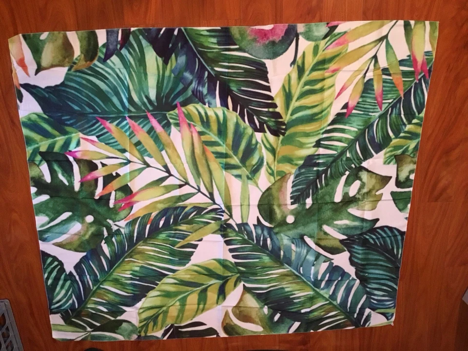 48x56 In. Green & White Tropical Leaves Wall Tapestry College Dorm - Image 1 of 1