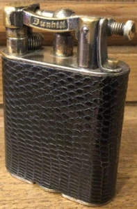 Encendedor de aceite Dunhill negro plata brazo elevador único sin caja - Imagen 1 de 8