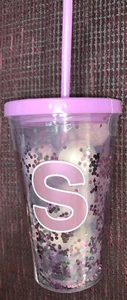 JUSTICE BATH BOMBS INITIAL “S” TUMBLER SHIMMERING SUPER CUTE!! - Picture 1 of 2