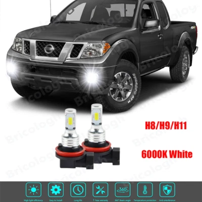 LED Headlight Kit H11 6000K White Fog Light Bulbs for NISSAN Frontier 1998-2019 - Image 1 of 4